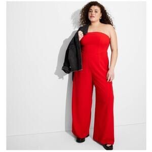 NWT Wild Fable red jumpsuit w removable straps Size XXL